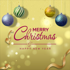 Elegant Christmas background with  branches and Stars