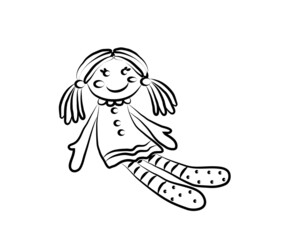 Doll on an isolated background. Symbol. Vector illustration.