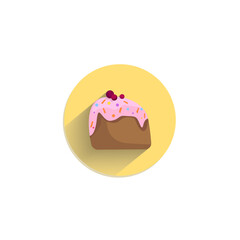 cake flat icon. cup cake clipart on white background.