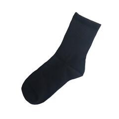 Socks isolated on white. Black sock  on white background. 