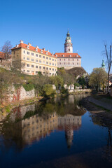 Fototapeta na wymiar Beautiful view of Cesky Krumlov Castle and tower