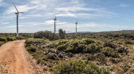 Parc éolien de Fitou dans l'Aude (France)