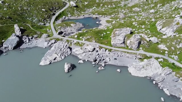 Drone Footage Daubensee Leukerbad Wallis Switzerland