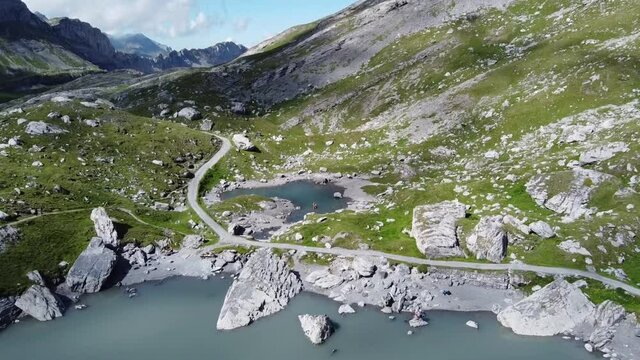 Drone Footage Daubensee Leukerbad Wallis Switzerland