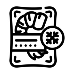 shrimp frozen seafood line icon vector. shrimp frozen seafood sign. isolated contour symbol black illustration