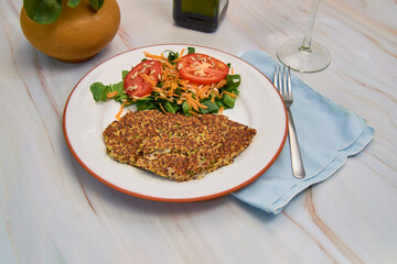 Tasty Quinoa vegetarian burgers served on a plate ready to eat.