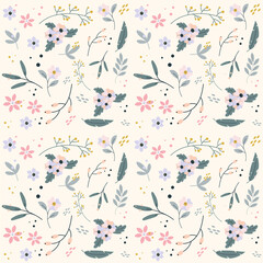Floral pattern, leaves. Abstraction flowers.