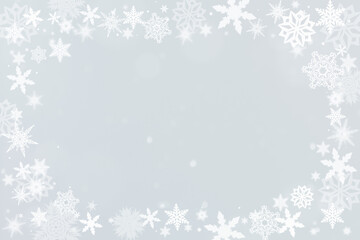 Schneeflocken als Rahmen zu Weihnachten