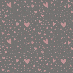 seamless pattern with hearts and flowers