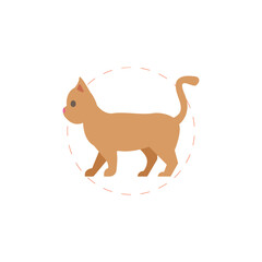 Cat flat icon. Cat clipart on white background.