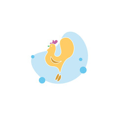 Cock flat icon. Cock clipart on white background.
