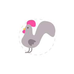 Cock flat icon. Cock clipart on white background.
