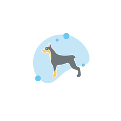 doberman dog flat icon. dog clipart on white background.