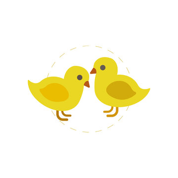 Chick flat icon. Chicken clipart on white background.