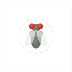 fly flat icon. fly clipart on white background.