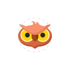 owl head flat icon. owl clipart on white background.