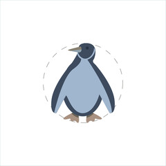 Penguin flat icon. Penguin clipart on white background.