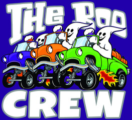 Obraz na płótnie Canvas the boo crew | cartoon ghosts | classic truck | halloween monster