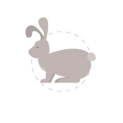 rabbit flat icon. rabbit clipart on white background.