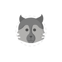 wolf flat illustration. wolf clipart on white background.