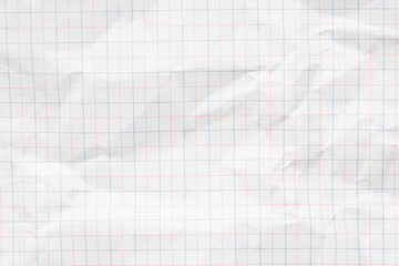 Old wrinkled or crumple graph paper texture and background