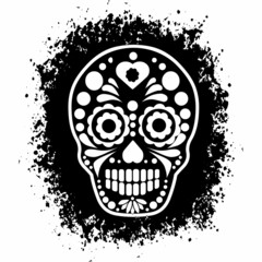 Holy Death, Day of the Dead, mexican sugar skull, grunge vintage design t shirts