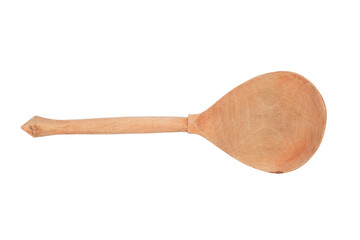 antique wooden spoon, handmade, isolate on a white background