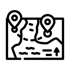 map direction line icon vector. map direction sign. isolated contour symbol black illustration