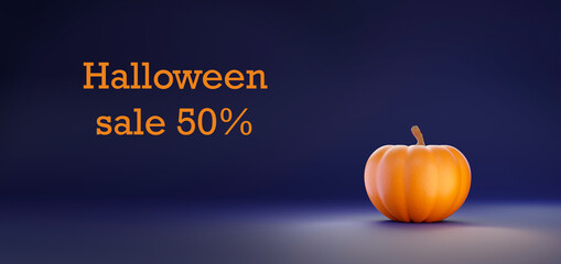 halloween pumpkin mock up for halloween landing page,sale,3d rendering