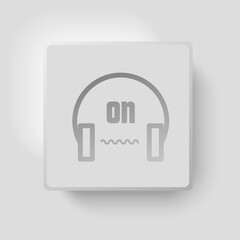 Headphones modern style button for your website, app, page, template, layout design. Vector illustration.