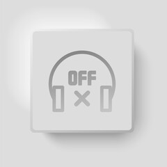 Headphones modern style button for your website, app, page, template, layout design. Vector illustration.