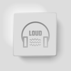 Headphones modern style button for your website, app, page, template, layout design. Vector illustration.