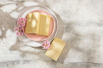 Natural Castilian soap. Natural organic concept. Handmade soap for relax, spa and aromatherapy.