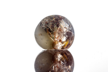 Macro mineral stone Quartz aquarium on a white background