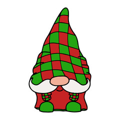 Isolated vector little garden winter holiday fantasy gnomes