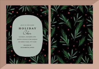Holiday Party Invitation with Berries