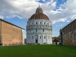 Landscape with the cathedral of Pisa in Italy 