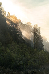 sunset in the mountains