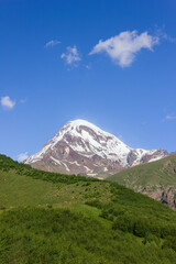 View of Kazbek in clear sunny weather
