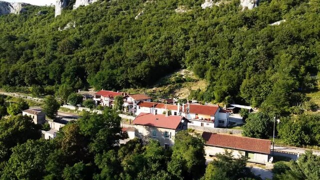Aerial View of Buzet Train Station in Croatia