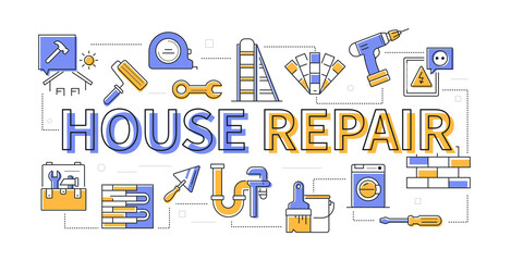 House repair - line design style modern banner