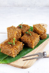 Traditional Indonesian food wajik ketan, made from sticky rice, brown sugar and coconut milk