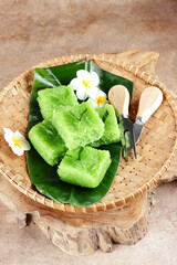 Wajik ketan or Wajit Ngora is traditional Indonesian snack made with steamed sticky glutinous rice cooked in Sugar, coconut milk, and pandan juice. Popular in Javanese and Sundanese Food