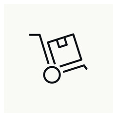 Package trolley delivery icon vector