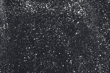 Abstract monochrome dotted background with paint brush white ink splashes and stains on black. Isolated design, art layer overlay with space for text