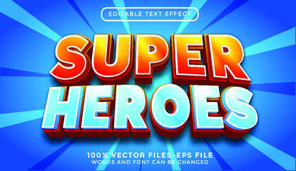 Super Heroes - illustrator editable text effect Premium Vector