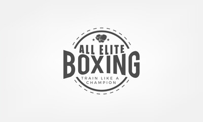 all elite boxing logo black and white with gloves