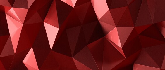 Abstract polygonal red background 3d