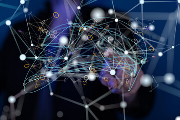 sphere network structure - abstract design connection design