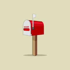 Isolated mailbox cartoon vector graphics